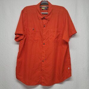 854. Magellan Button Up Short Sleeve Shirt Orange Sz XL
